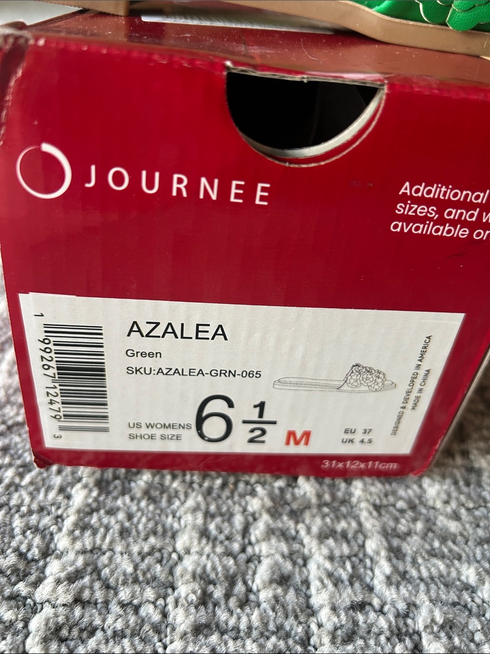 Journee AZALEA SLIP ON SANDALS Green 6.5 - Picture 4 of 6